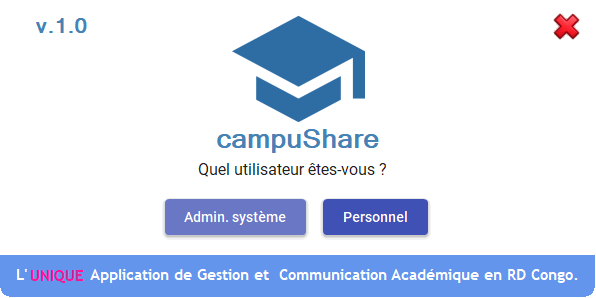 Écran de sélection de l'utilisateur campuShare