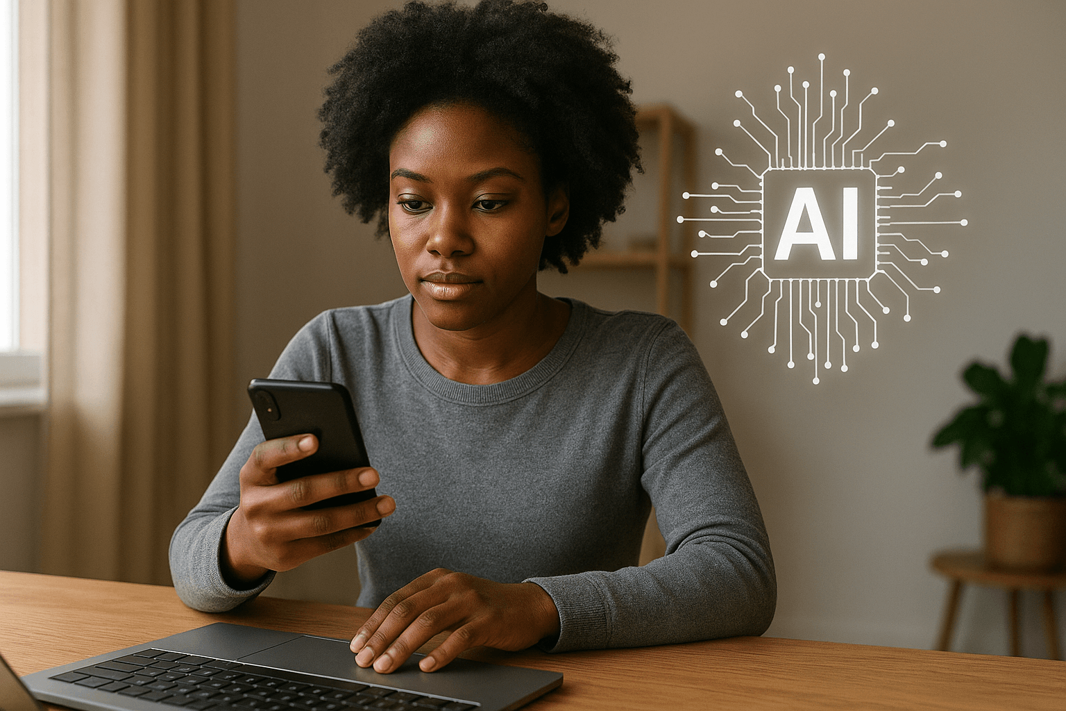 Illustration de l'Intelligence Artificielle intégrée au quotidien