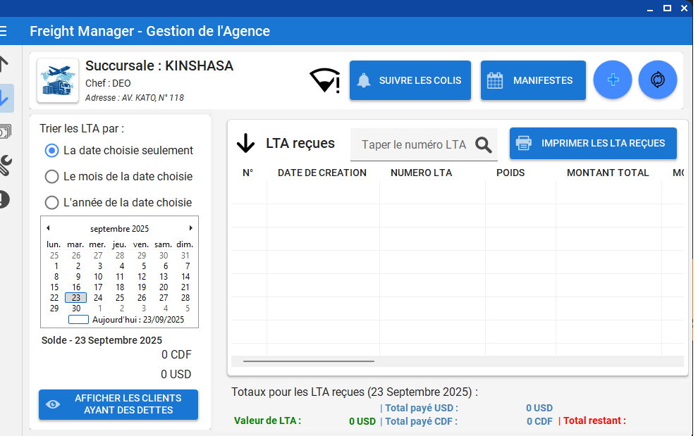 Logiciel Freight Manager